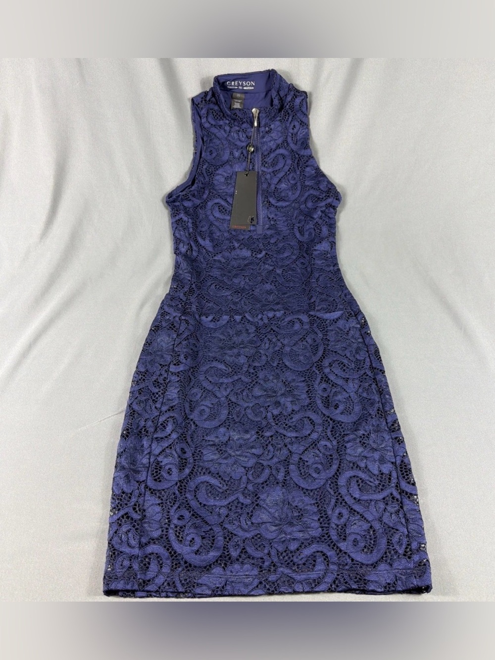Greyson Womens Dress Lennox Lace XS Midnight Sky Nylon Spandex